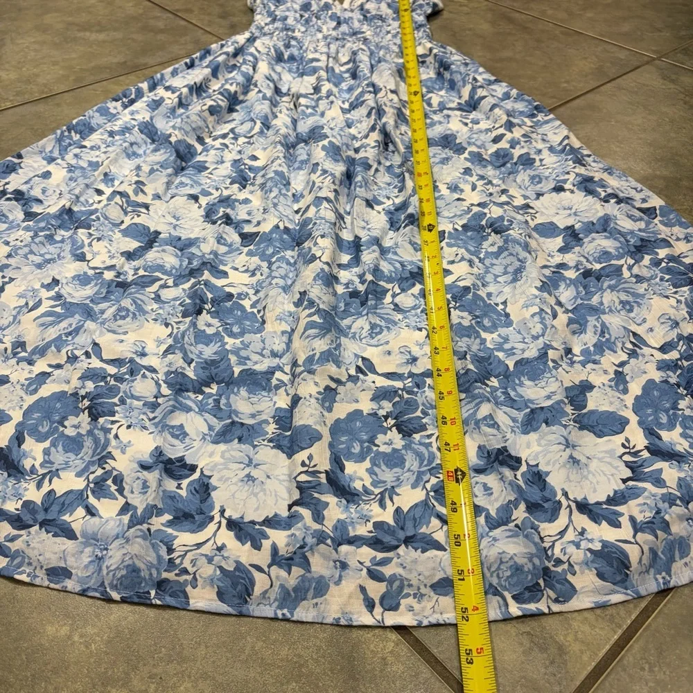 Abercrombie & Fitch Blue and White Floral Maxi Sundress Sz S Cottagecore Beach